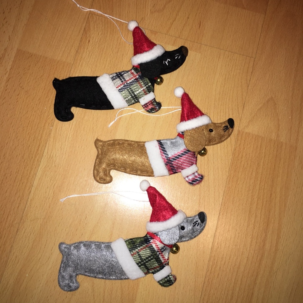 Dachshund Christmas Tree Ornaments-Set Of Three